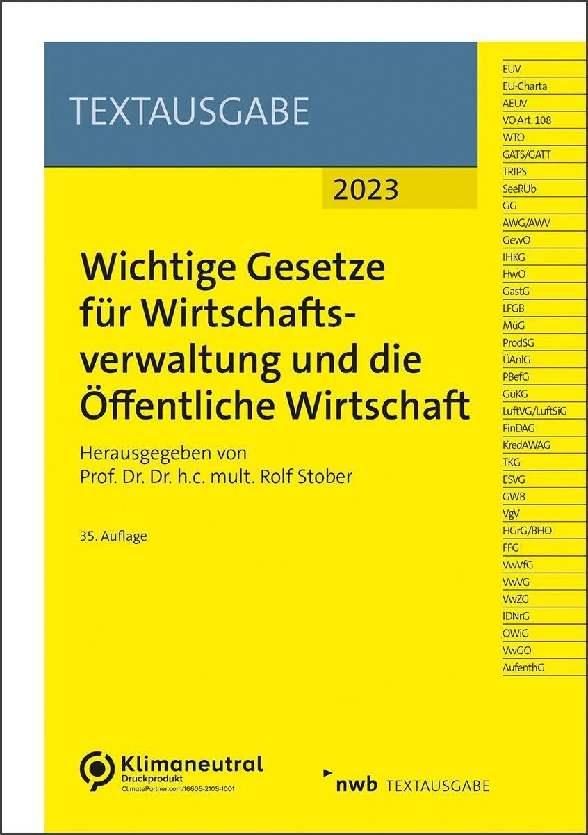 Wichtige Gesetze für Wirtschaftsverwaltung und die Öffentliche Wirtschaft Law