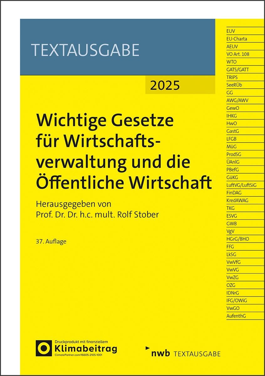 Wichtige Gesetze für Wirtschaftsverwaltung und die Öffentliche Wirtschaft Law