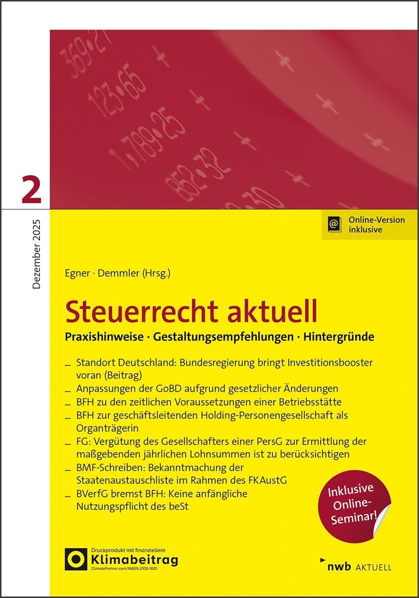 NWB Steuerrecht aktuell 2/2025 Law