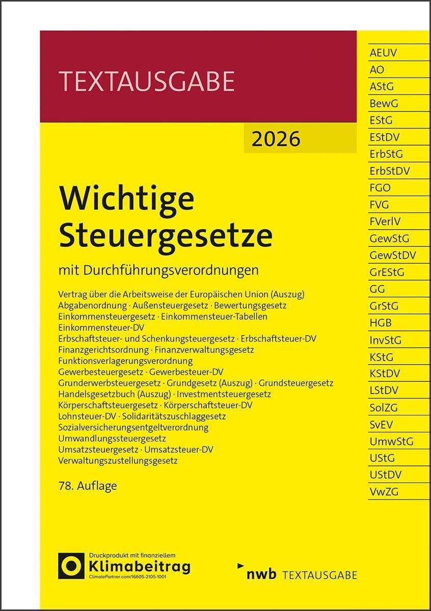 Wichtige Steuergesetze Law