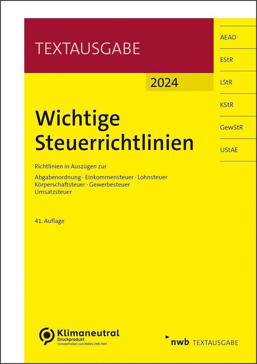 Wichtige Steuerrichtlinien Law
