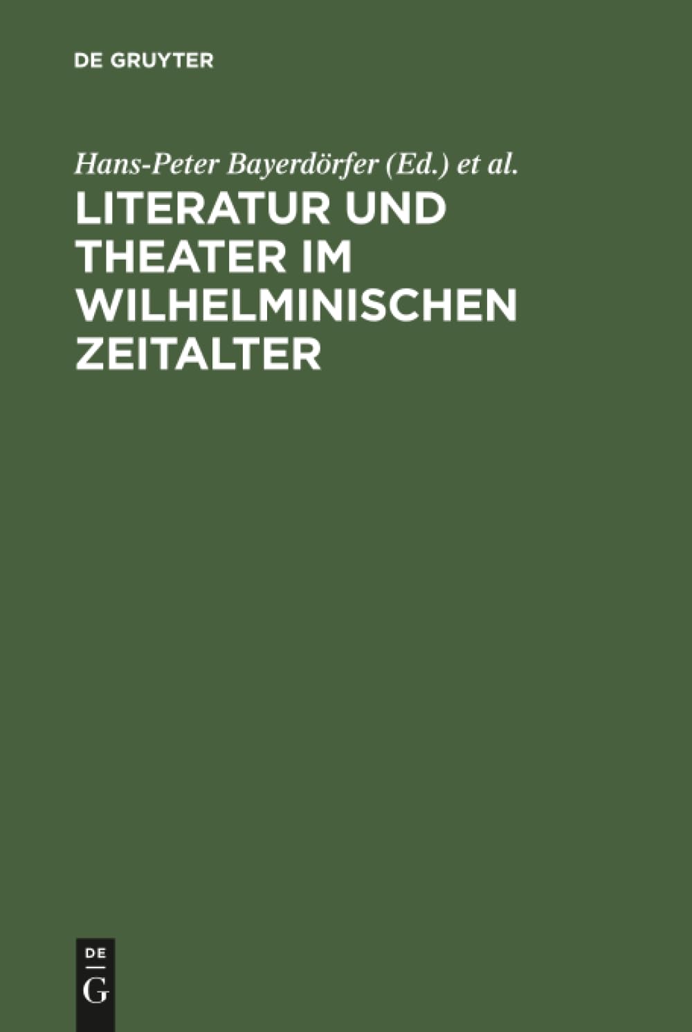 Literatur und Theater im Wilhelminischen Zeitalter Contemporary literature
