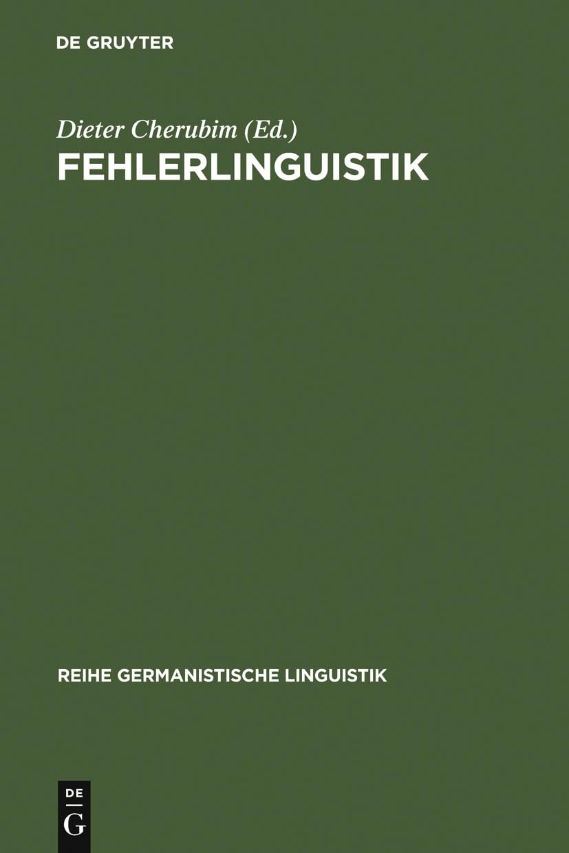 Fehlerlinguistik Social Sciences Books