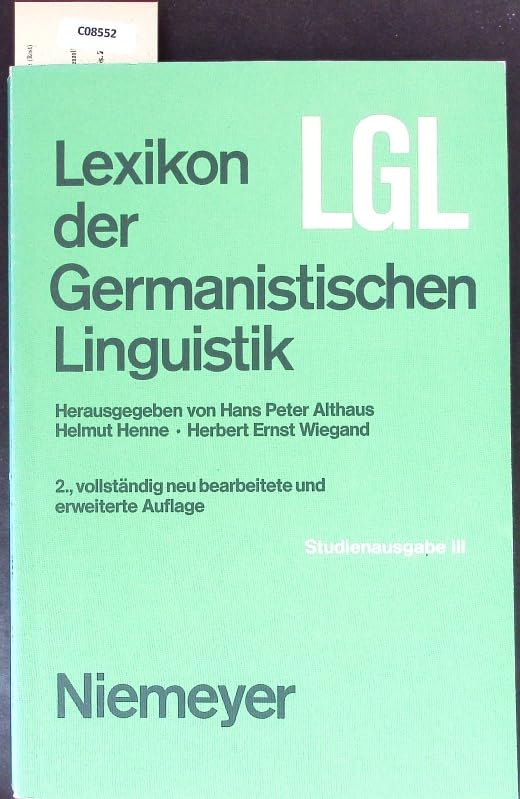 Lexikon der germanistischen Linguistik. Studienausgabe III. Band 3. Books