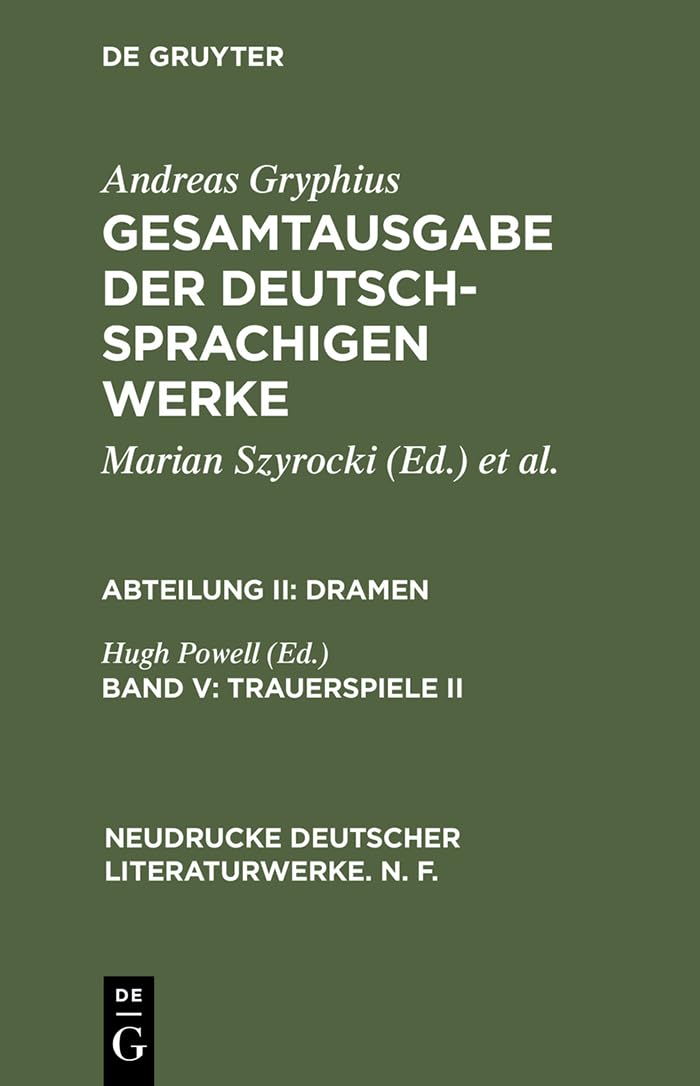Trauerspiele II (Neudrucke deutscher Literaturwerke. N. F., 14, Band 2) Contemporary literature