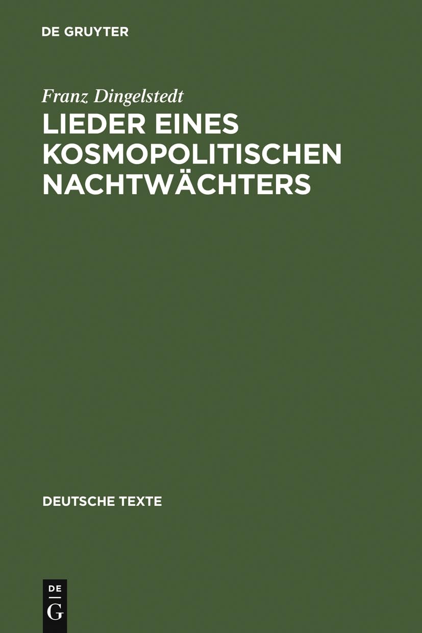 Lieder eines kosmopolitischen Nachtwächters (Deutsche Texte, 49, Band 49) Poetry