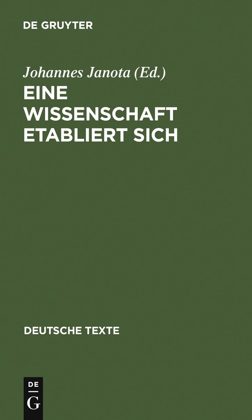 Eine Wissenschaft etabliert sich Contemporary literature