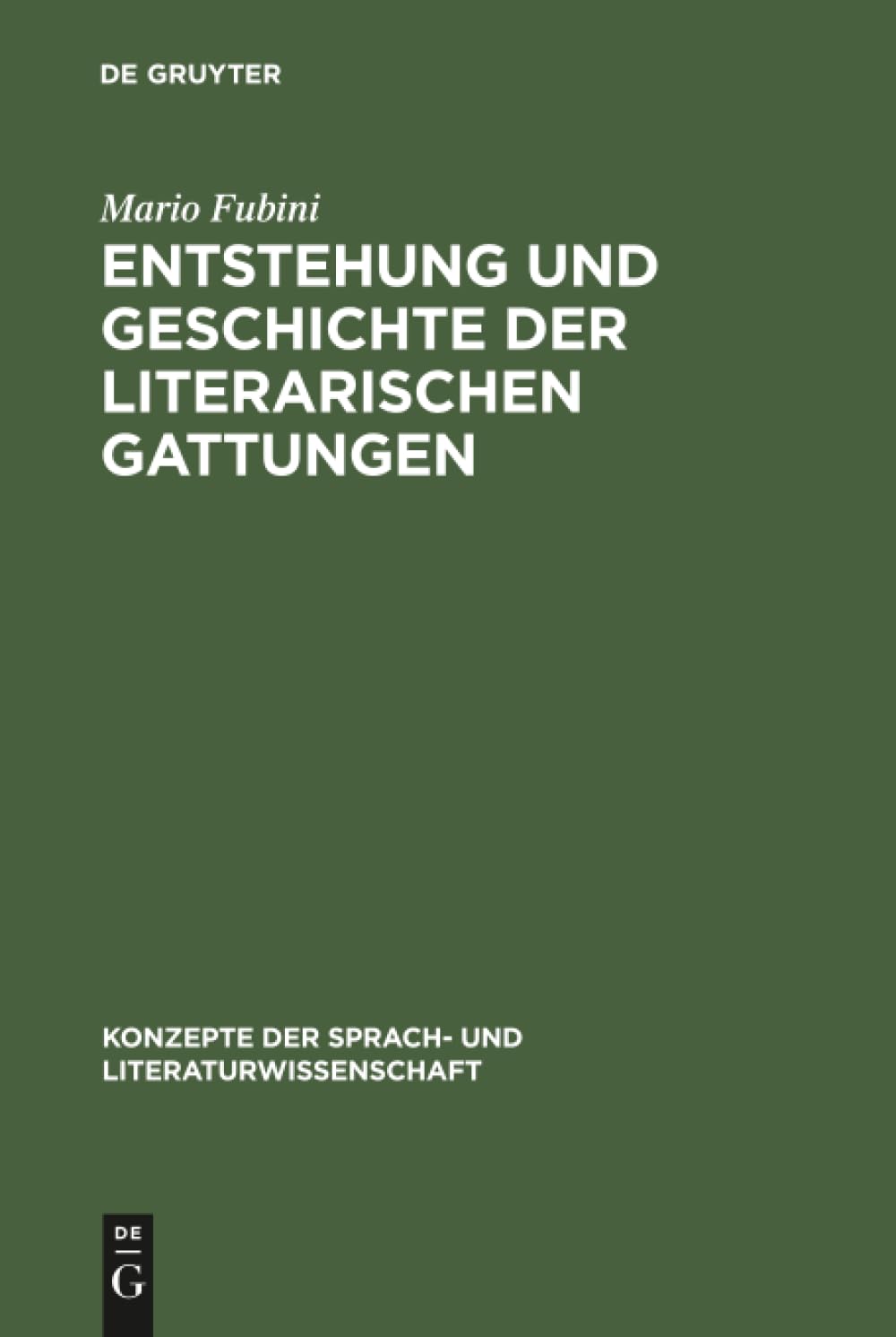 Entstehung und Geschichte der literarischen Gattungen book