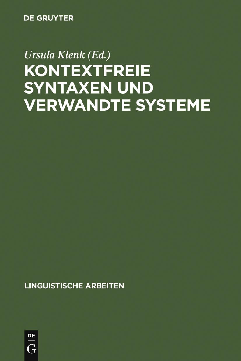 Product Image: Kontextfreie Syntaxen und verwandte Systeme