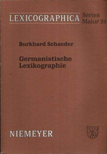 Germanistische Lexikographie (Lexicographica. Series Maior: Supplementbände zum Internationalen Jahrbuch für Lexikographie) Learning & Reference