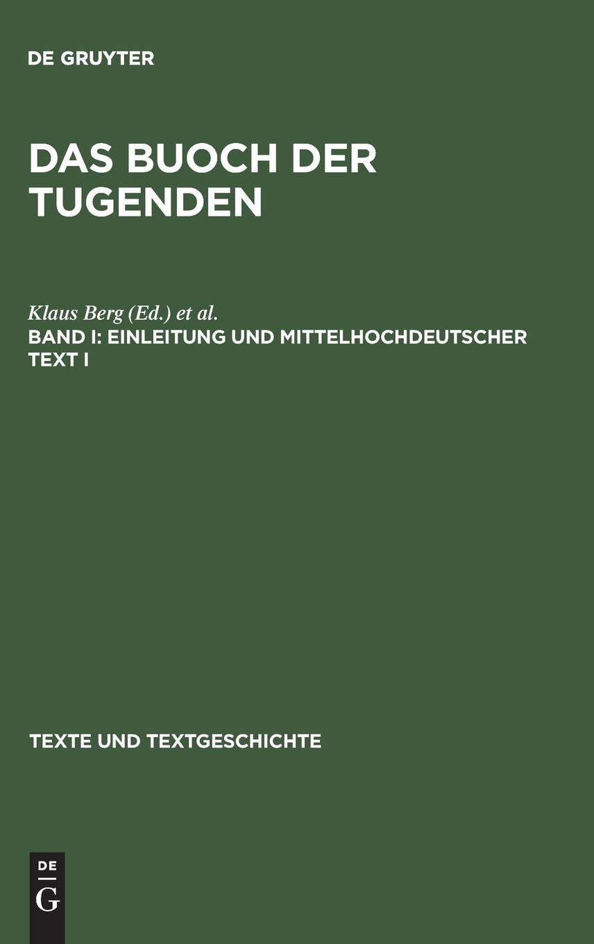 Einleitung und mittelhochdeutscher Text I (Texte und Textgeschichte, 7/8,I, Band 7) Contemporary literature
