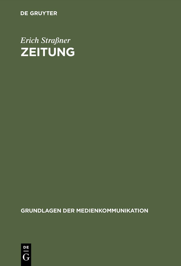 Zeitung (Grundlagen der Medienkommunikation, 2, Band 2) Law