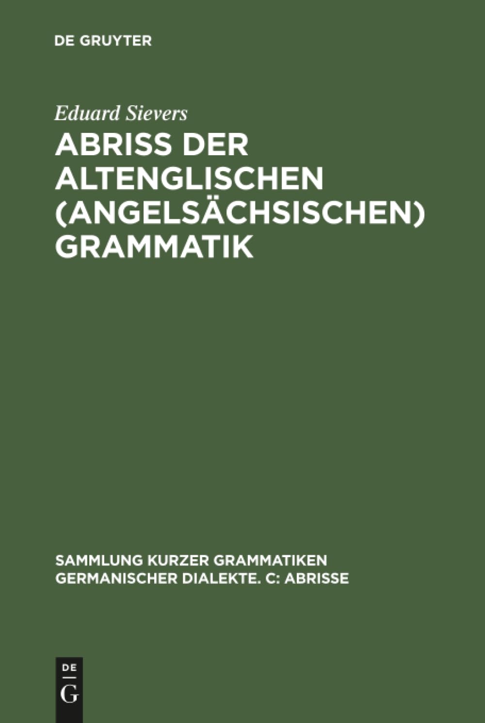 Abriss der altenglischen Grammatik Social Sciences