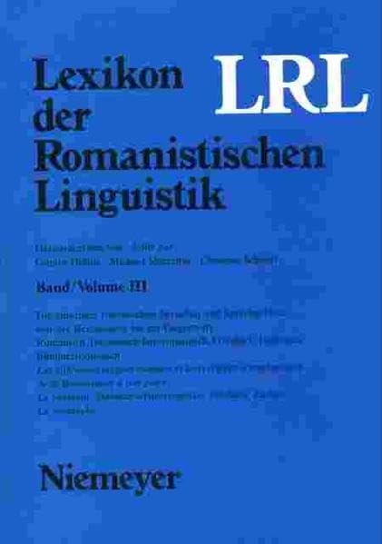 Lexikon der Romanistischen Linguistik (LRL). Bände I-VIII Social Sciences