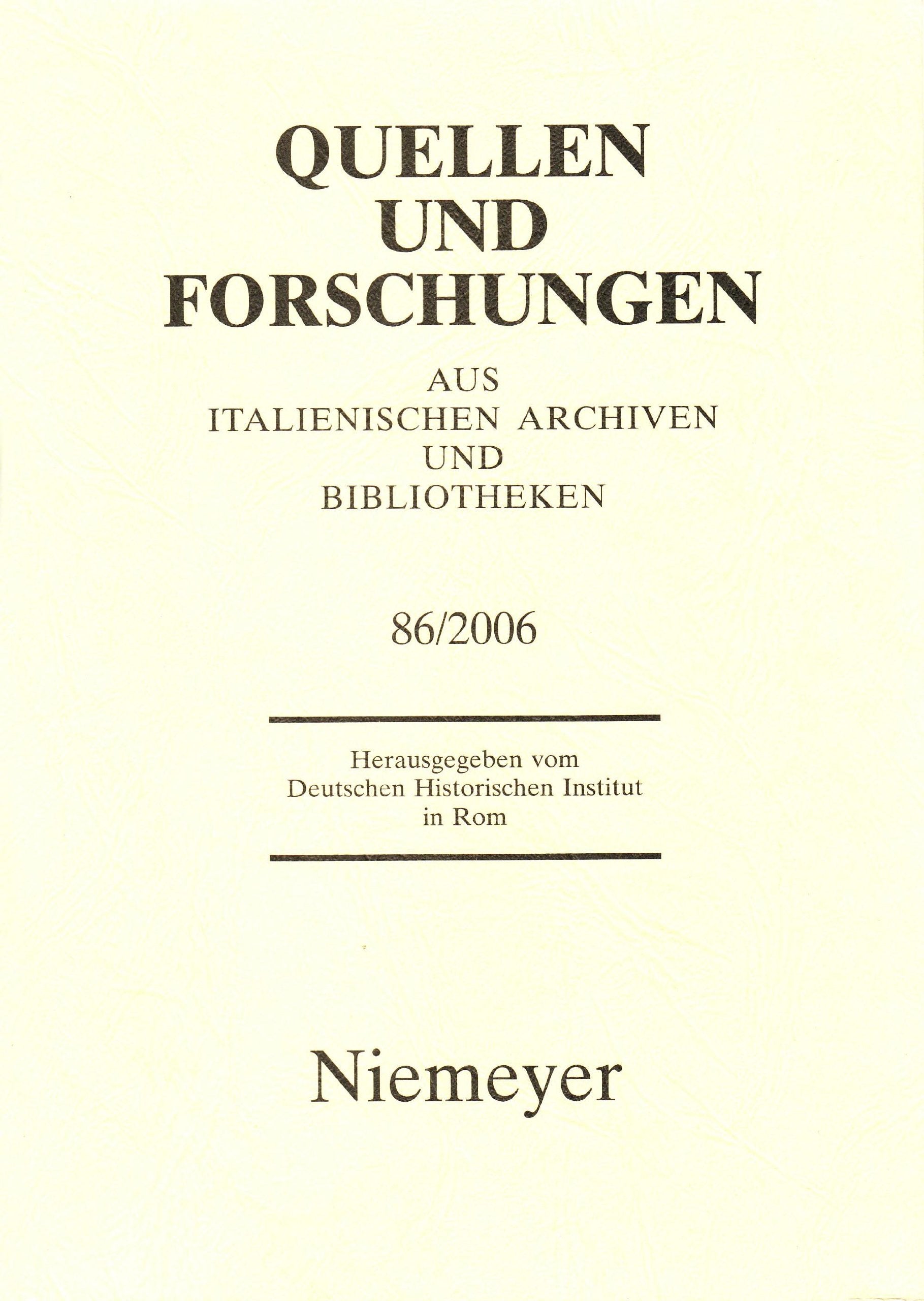 Quellen und Forschungen aus italienischen Archiven und Bibliotheken: 2006 Foreign Languages ​​& Dictionaries