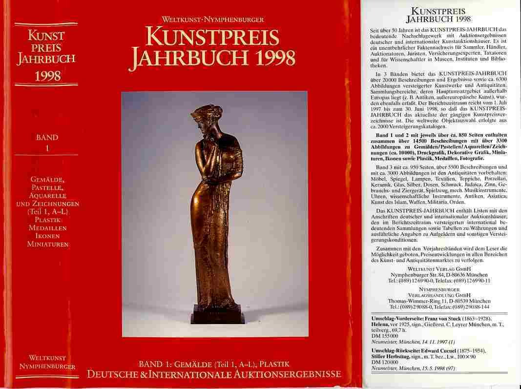 Kunstpreis-Jahrbuch 1998: Auktionspreise im Kunstpreis Jahrbuch, Bd.53/1, 1998 Film, Art & Culture