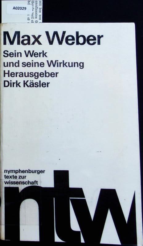 Product Image: Max Weber. Sein Werk und seine Wirkung