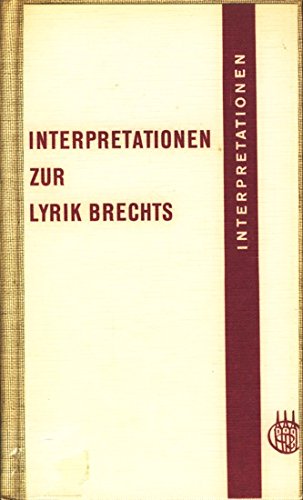 Product Image: Interpretationen zur Lyrik Brechts.