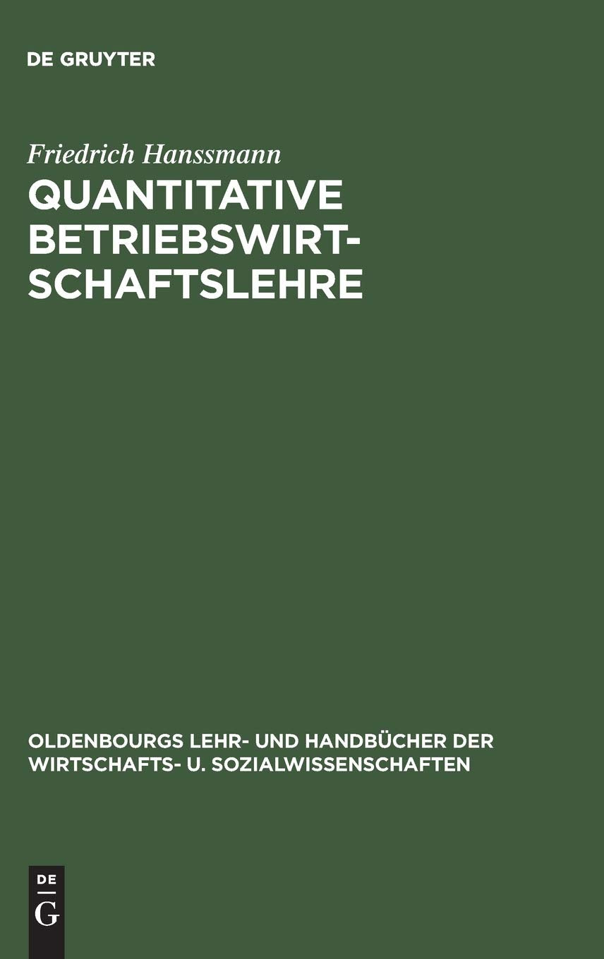 Quantitative Betriebswirtschaftslehre Law Books