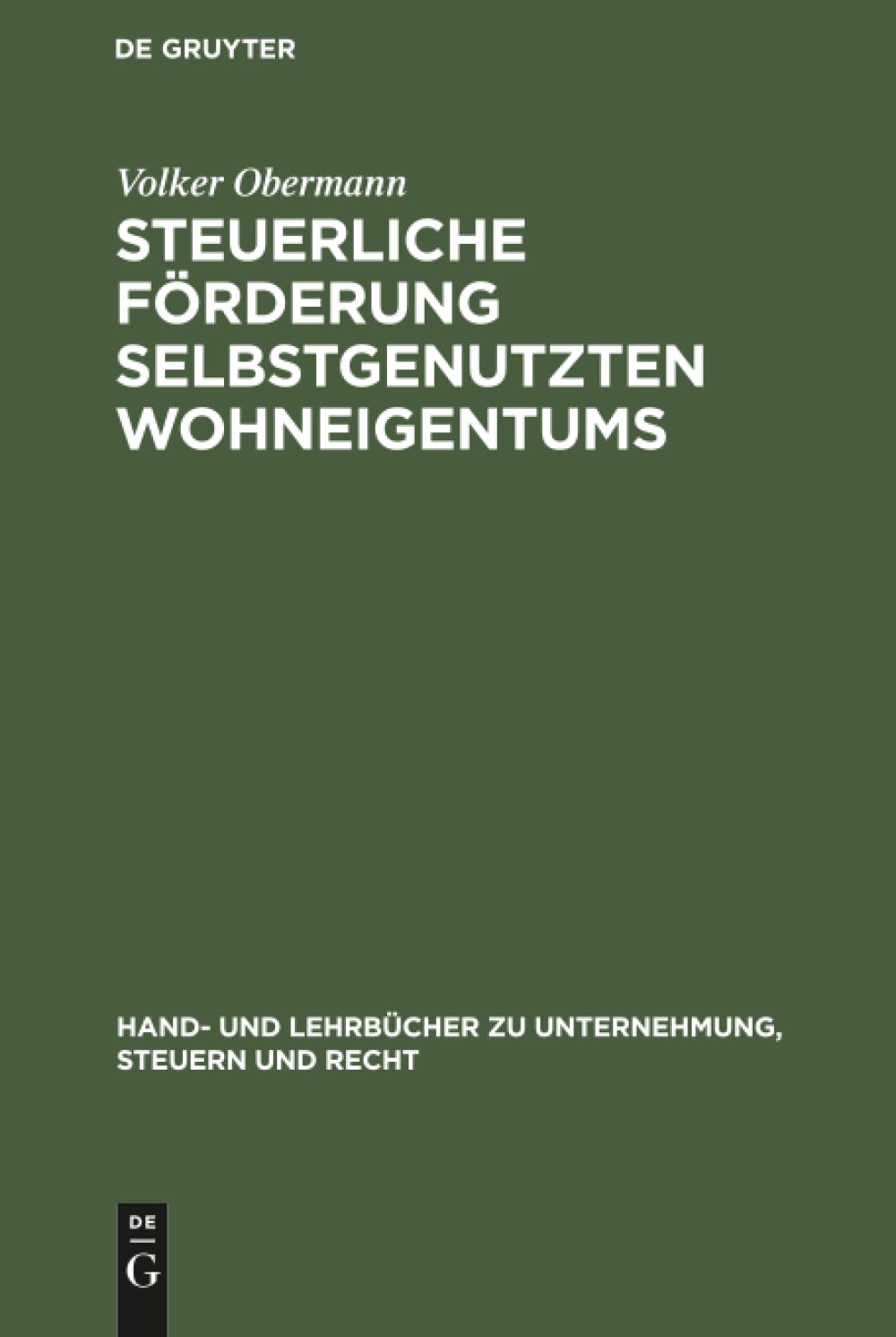 Steuerliche Förderung selbstgenutzten Wohneigentums Law