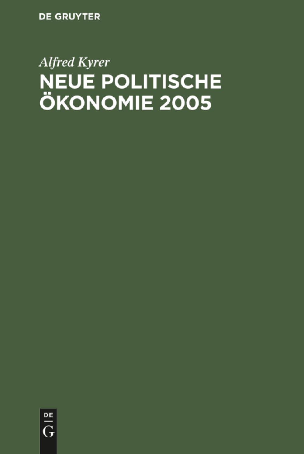 Neue Politische Ökonomie 2005 book