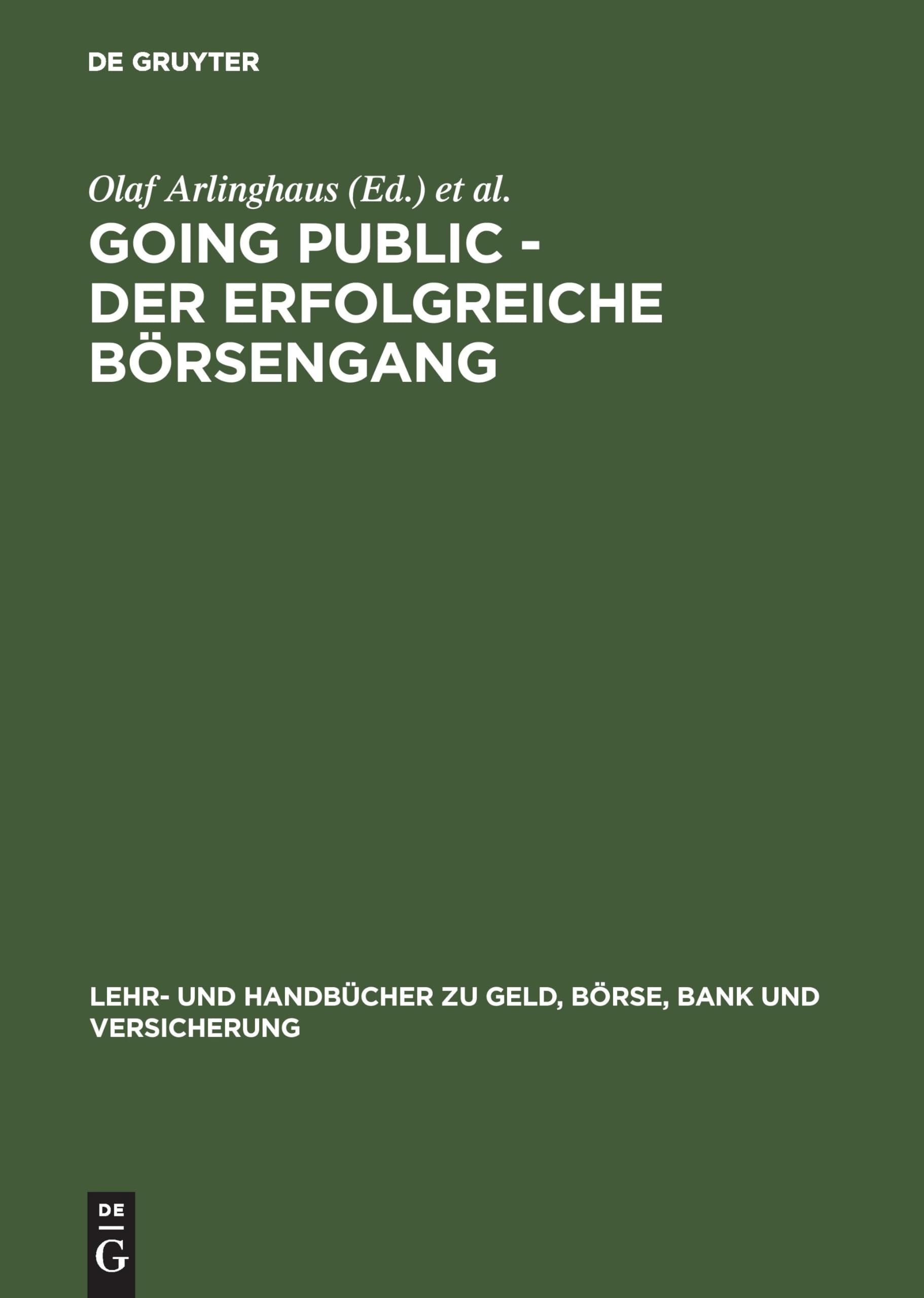 Going Public - Der erfolgreiche Börsengang Law Books