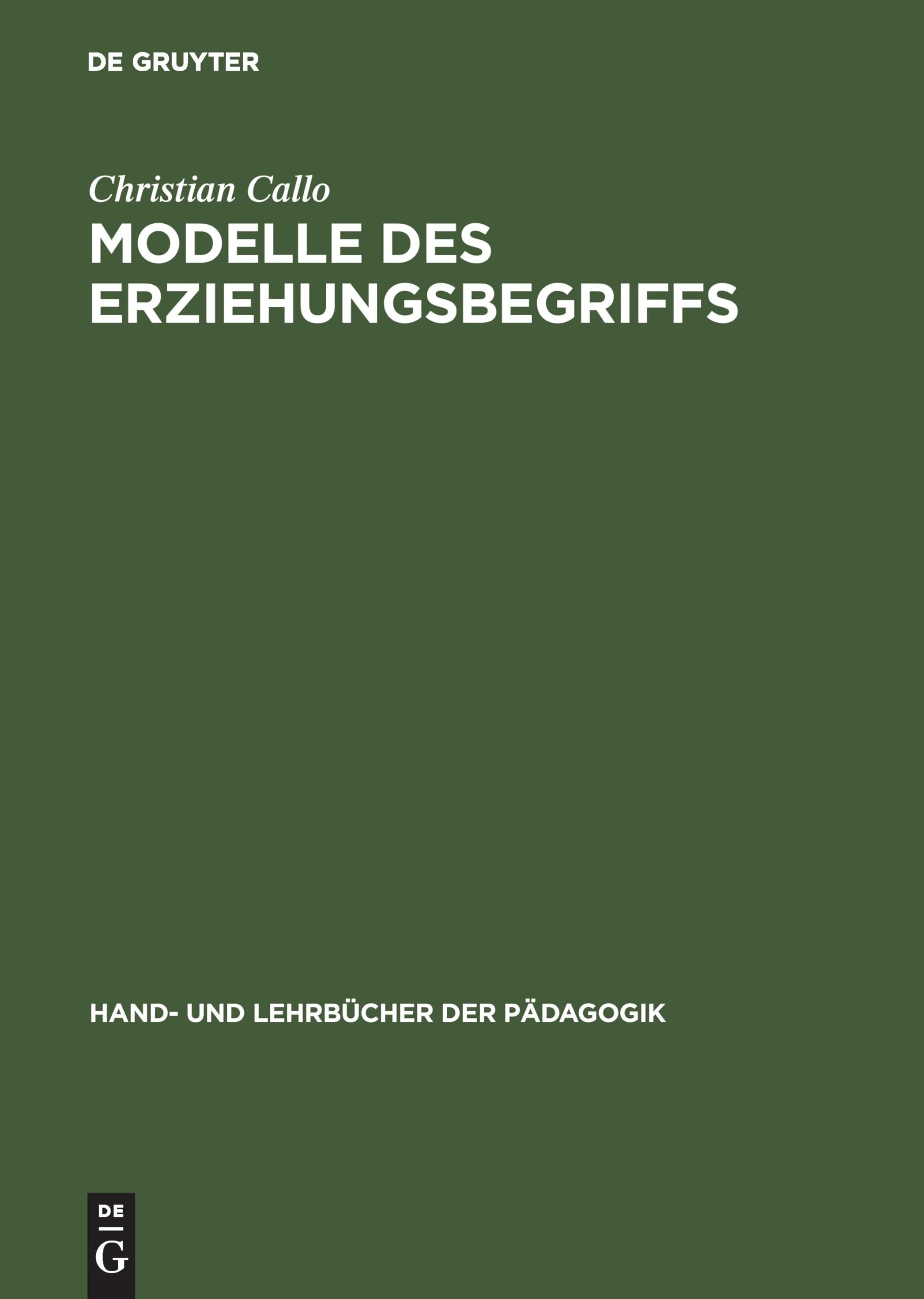 Modelle des Erziehungsbegriffs Education & Training Books