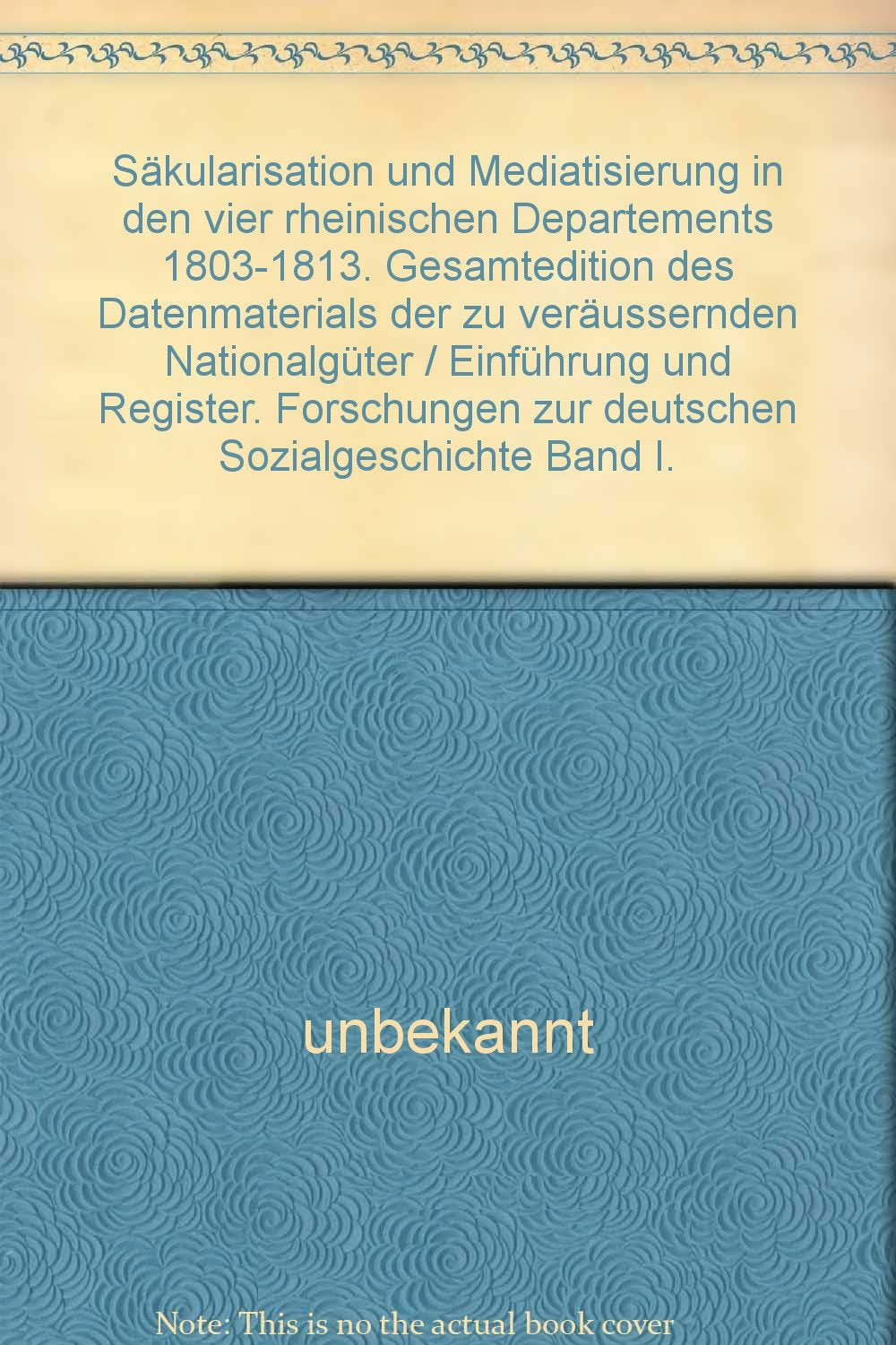 Einführung und Register (Forschungen zur deutschen Sozialgeschichte, 5/1) Politics & History