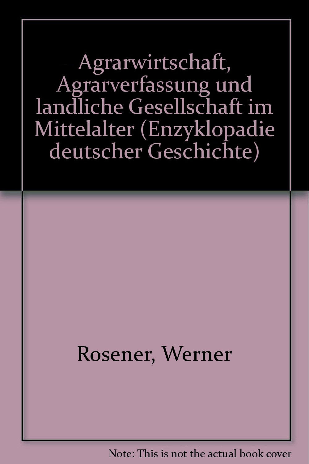 Agrarwirtschaft, Agrarverfassung und ländliche Gesellschaft im Mittelalter book