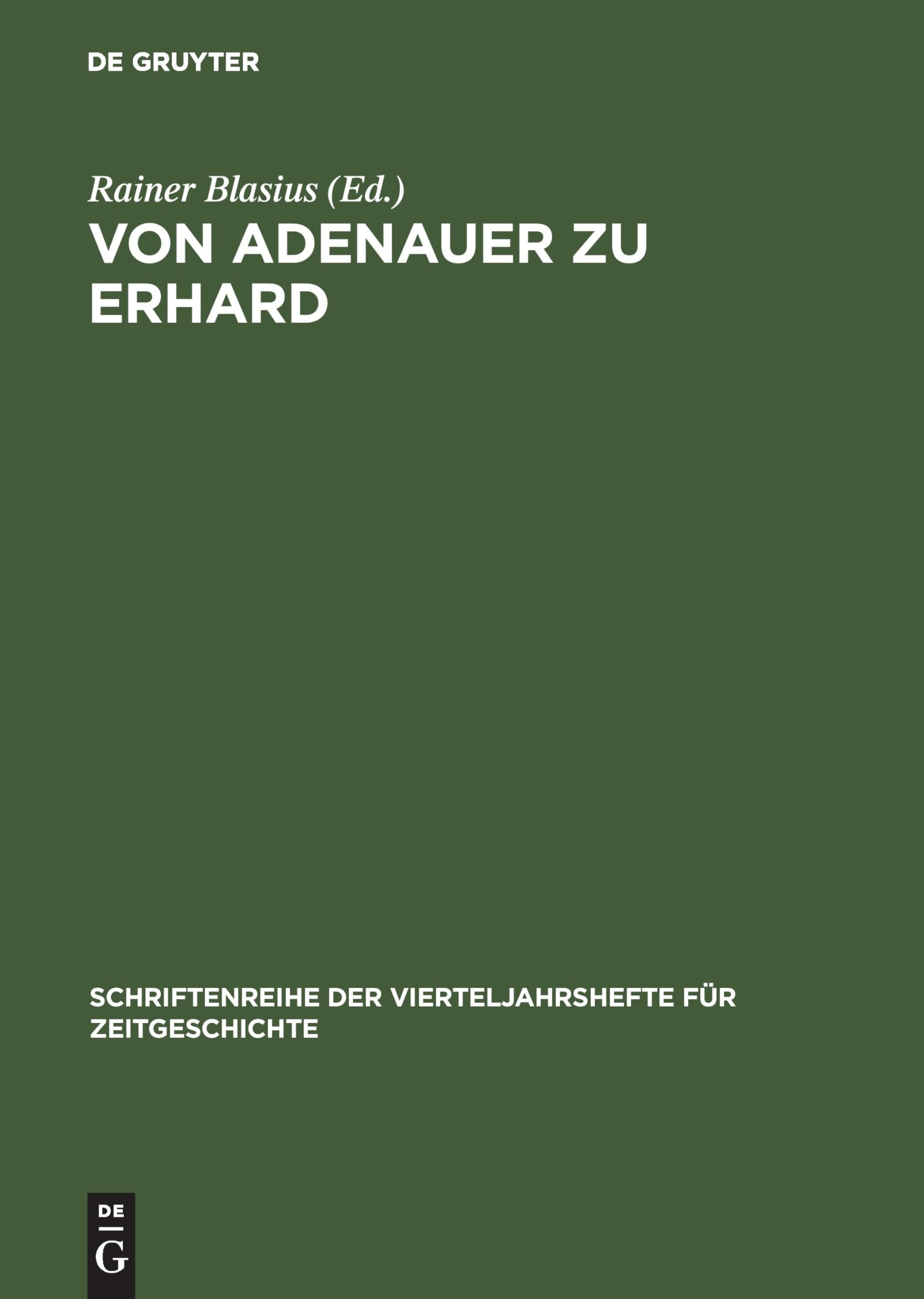 Von Adenauer zu Erhard Social Sciences Books