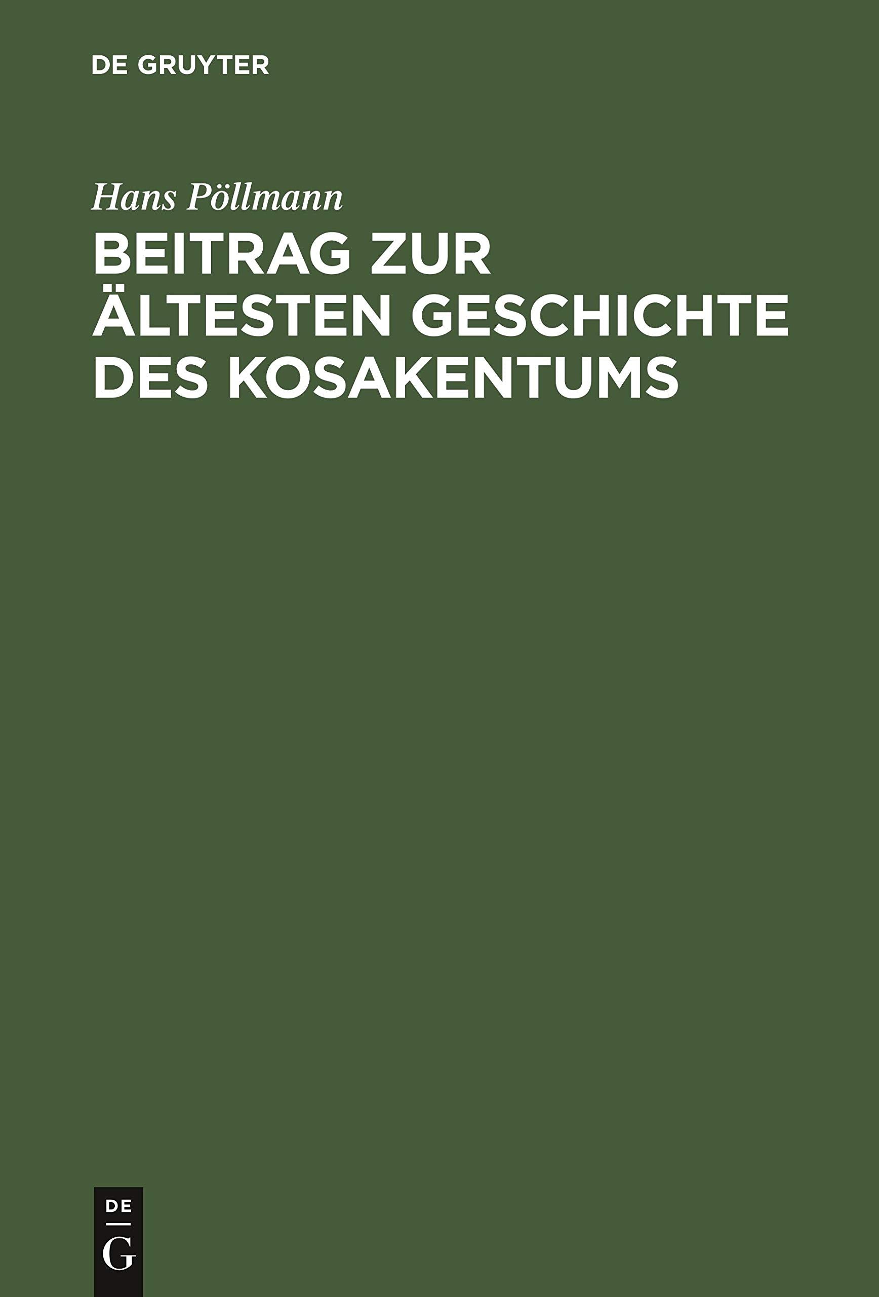 Beitrag zur ältesten Geschichte des Kosakentums Philosophy