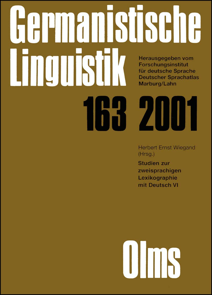 Studien zur zweisprachigen Lexikographie im Deutsch VI, Herausgegeben von Herbert Ernst Wiegand. Books