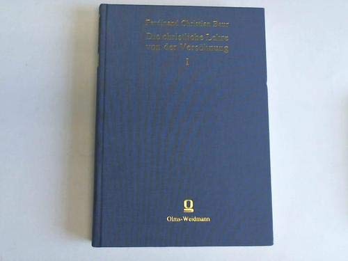 Die christliche Lehre von der Versöhnung in ihrer geschichtlichen Entwicklung von der ältesten Zeit bis auf die neueste Band 1: Erste Periode. Von der ältesten Zeit bis zur ReformationTübingen 1838. Reprint: Hildesheim 2004. XX/282 S. Books