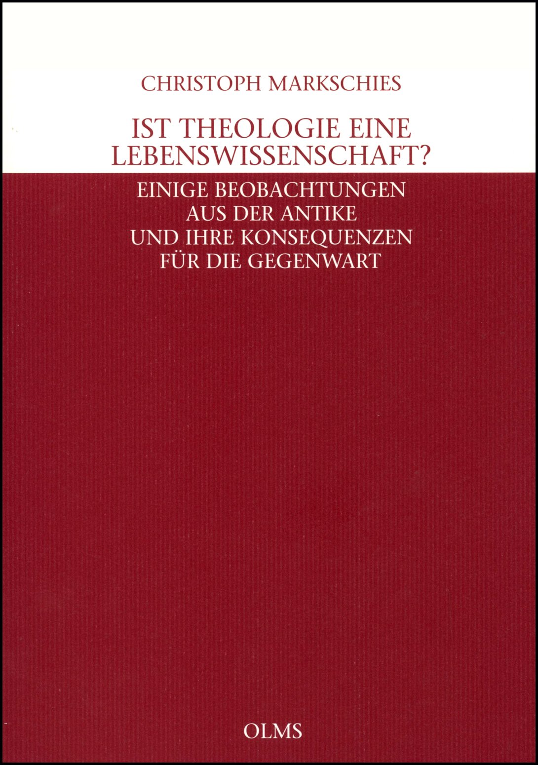 Ist Theologie eine Lebenswissenschaft? Philosophy