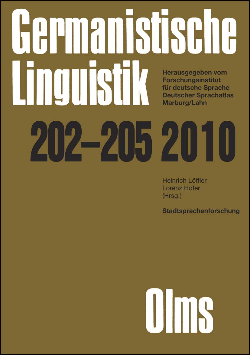 Stadtsprachenforschung - Ein Reader: 2 Bände. (Germanistische Linguistik) Social Sciences