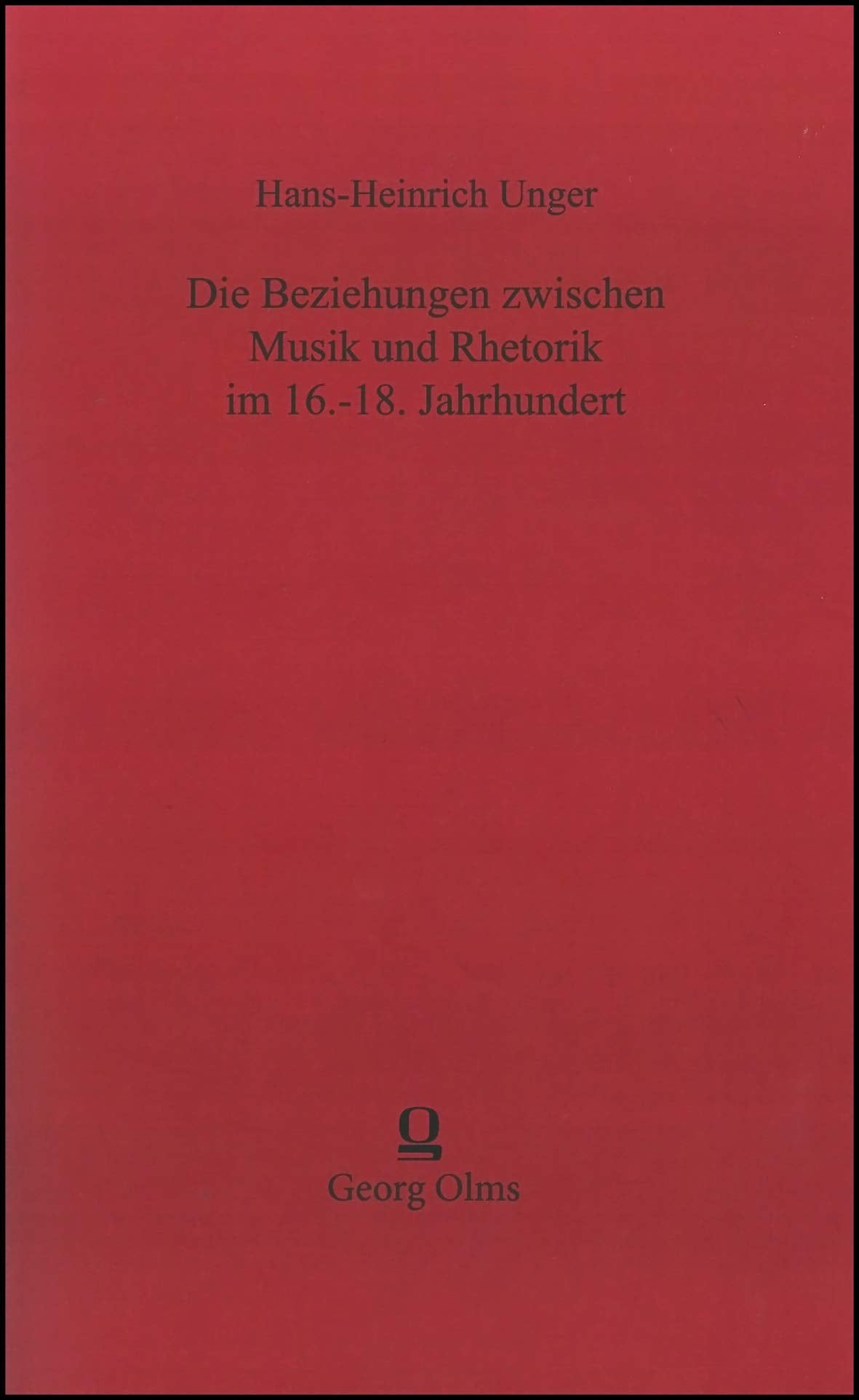 Die Beziehungen zwischen Musik und Rhetorik im 16.-18. Jahrhundert Sheet Music