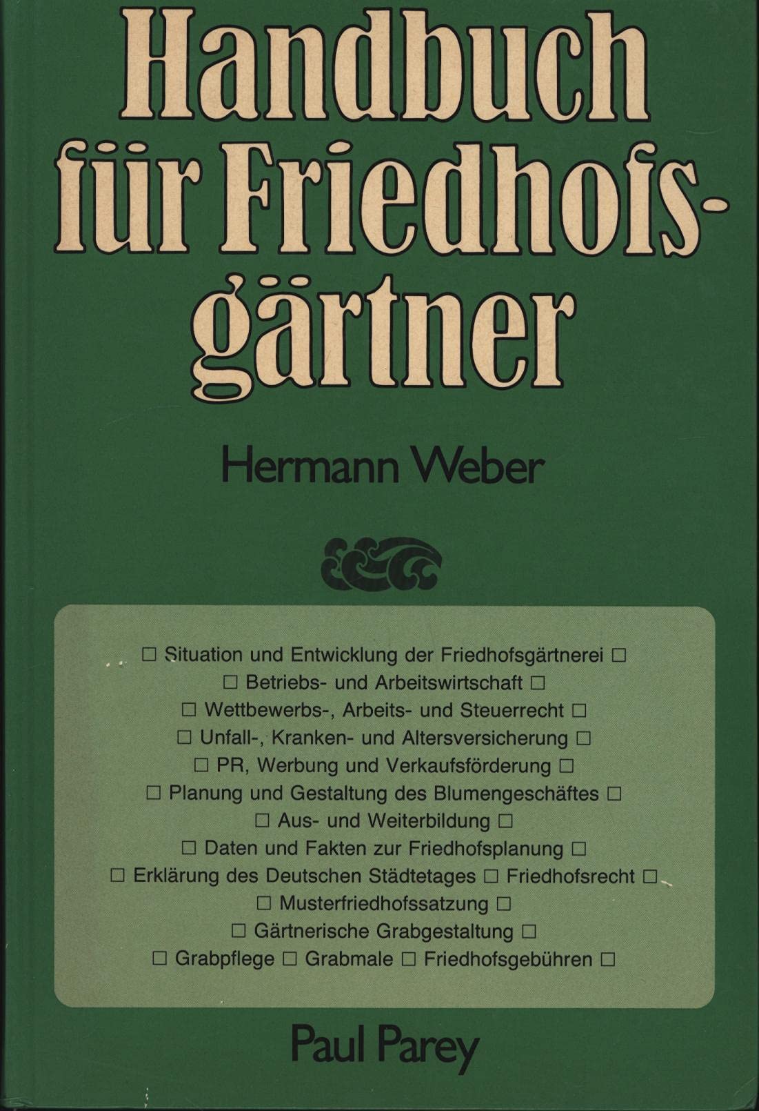 Handbuch für Friedhofsgärtner Natural Sciences Books
