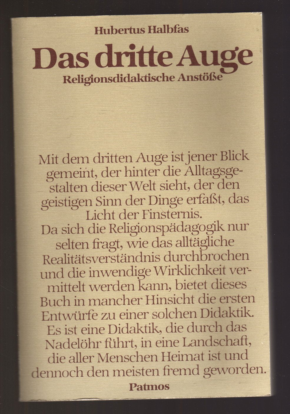 Das dritte Auge: Religionsdidaktische Anstösse Learning & Reference