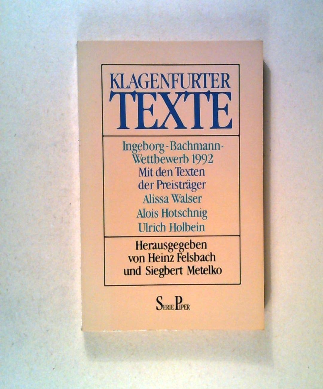 Klagenfurter Texte Ingeborg-Bachmann-Wettbewerb 1992 Inspiring women