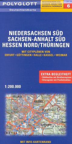Polyglott Deutschlandkarten, Bl.6, Niedersachsen Süd, Sachsen-Anhalt Süd, Hessen Nord, Thüringen Maps & Plans