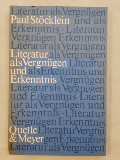 Literatur als Vergnügen und Erkenntnis Professional & Reference Books