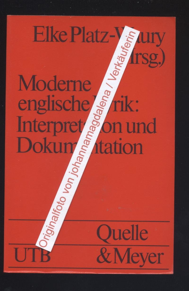 Moderne englische Lyrik: Interpretation und Dokumentation Poetry