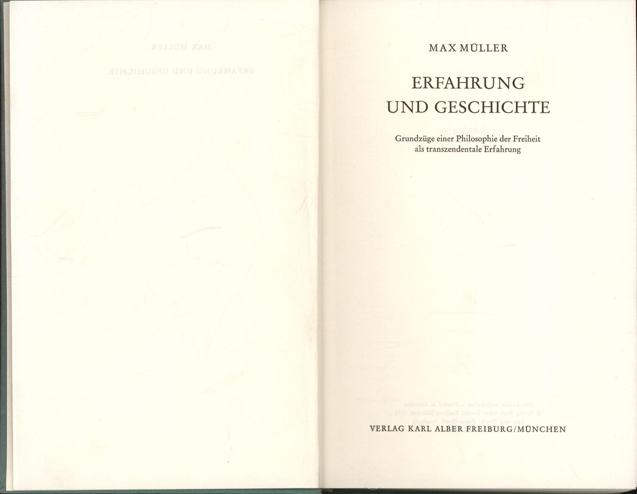 Erfahrung und Geschichte: Grundzüge einer Philosophie der Freiheit als transzendentale Erfahrung Philosophy