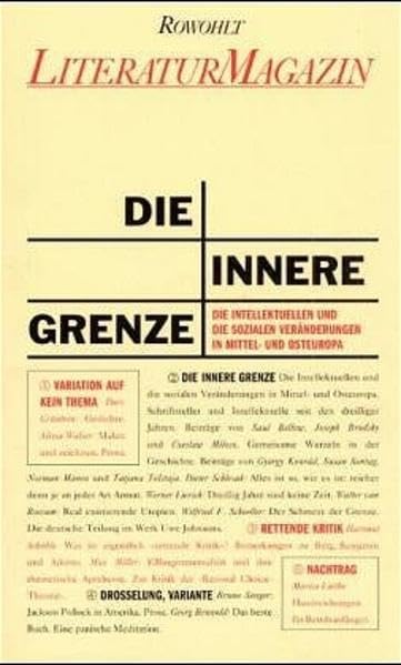 Literaturmagazin 31: Die innere Grenze Contemporary literature