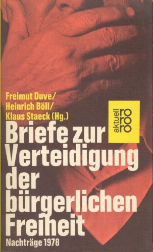 Briefe zur Verteidigung der bürgerlichen Freiheit: Nachträge 1978 Law