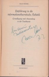 Einführung in die informationstheoretische Ästhetik. Grundlegung und Anwendung in der Texttheorie. Philosophy