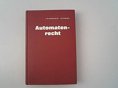 Automatenrecht: Darstellung des Rechts der Automatenwirtschaft Books