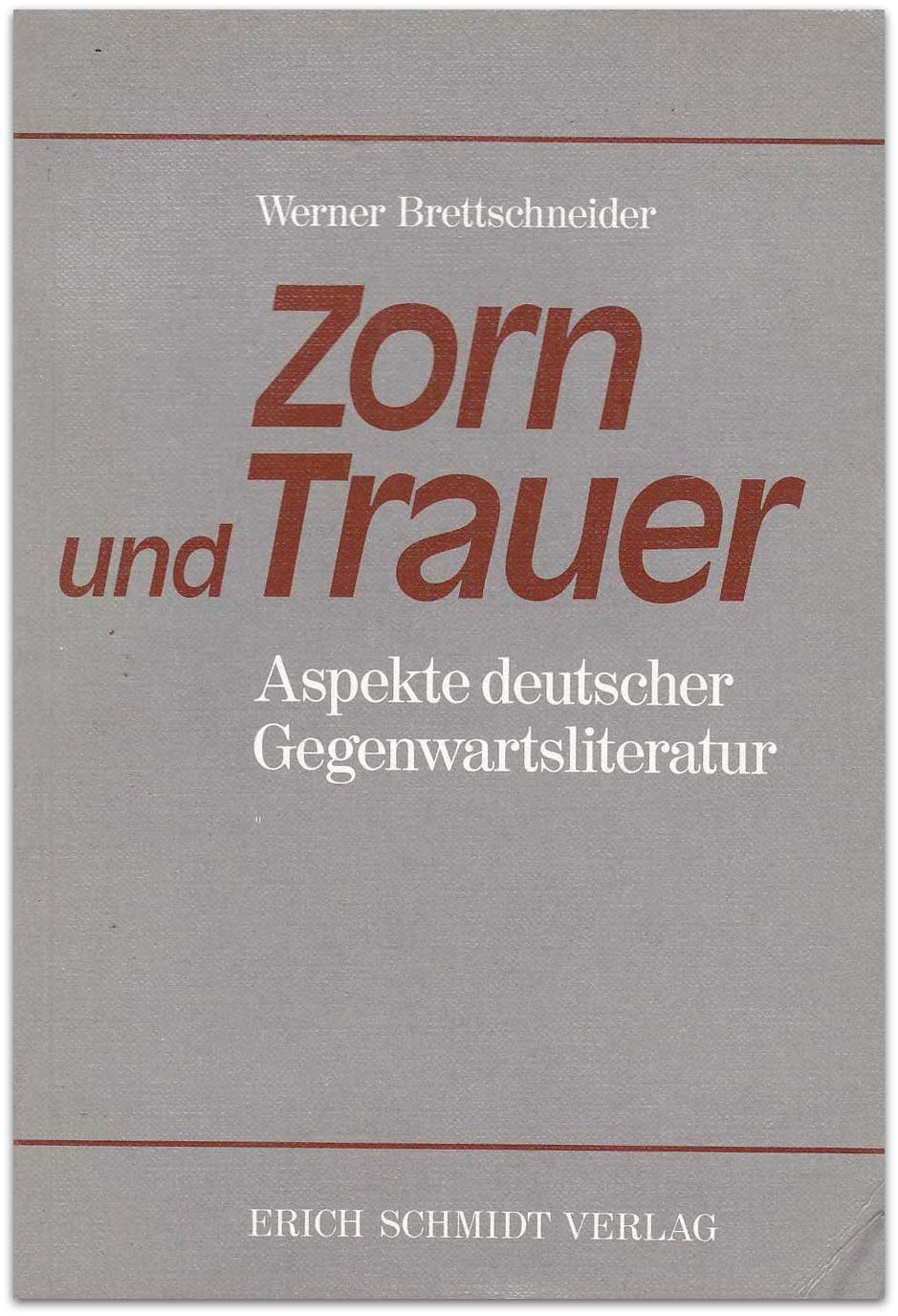 Zorn und Trauer: Aspekte deutscher Gegenwartsliteratur Politics & History