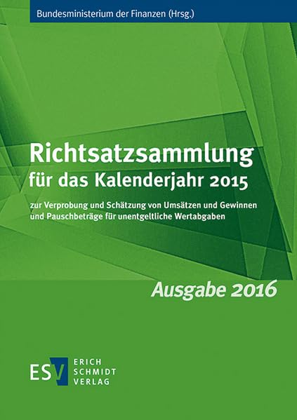Richtsatzsammlung für das Kalenderjahr 2015 Law
