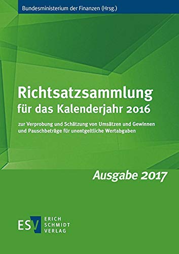 Richtsatzsammlung für das Kalenderjahr 2016 book